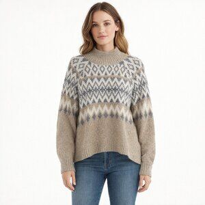 Lucky Brand Fair Isle Mock Neck Sweater Size XL NWOT